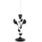 13.75" Black Bird Perching Decorative Sculpture with Leaf Vine & Copper Shading